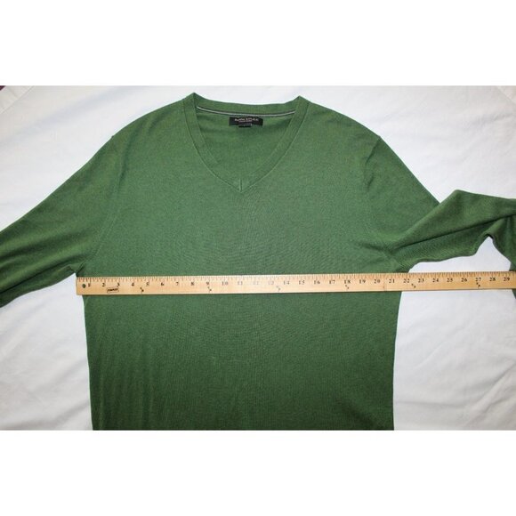 Banana Republic Silk & Cashmere Luxury Blend Men Green Sweater V Neck Size L - Picture 2 of 9